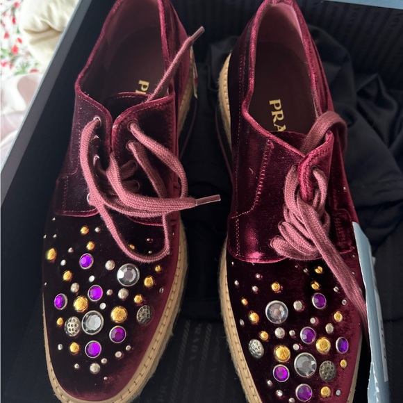 Prada platform velvet espadrilles - Picture 1 of 4